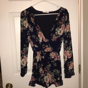 Navy Floral Romper